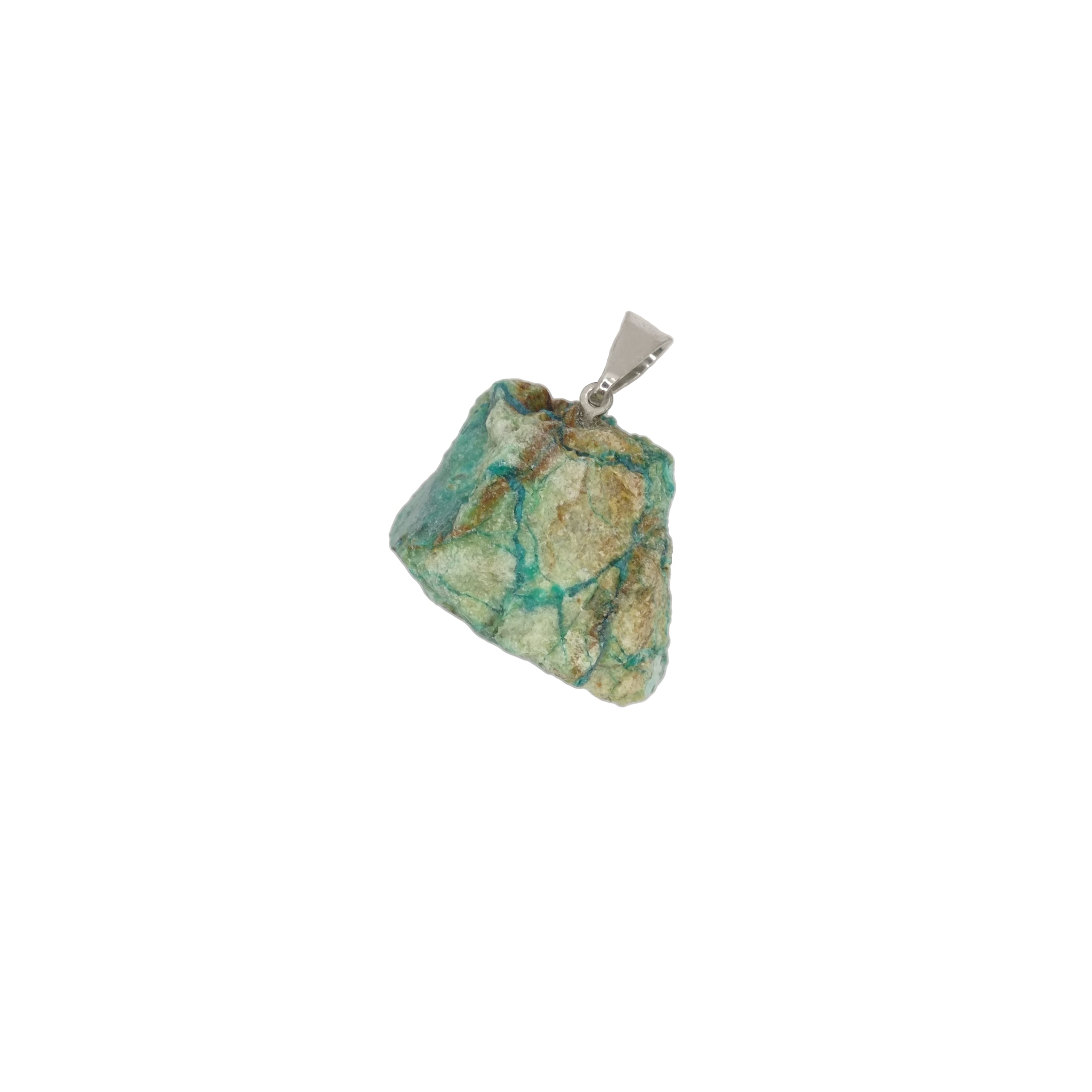 Un pendentif pierre brute en chrysocolle du Pérou de qualité AA.