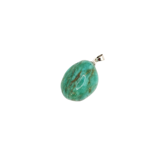 Pendentif pierre roulée en amazonite du Pérou de qualité A