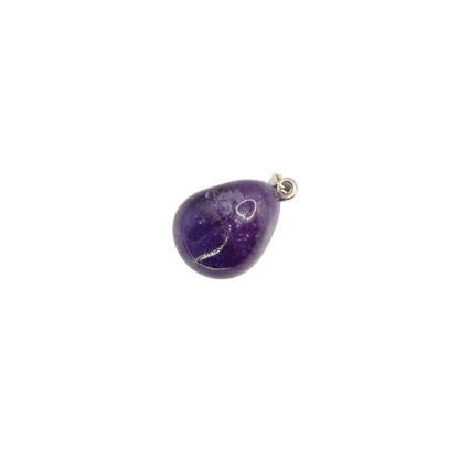 Pendentif pierre roulée en améthyste d'Uruguay de qualité AA