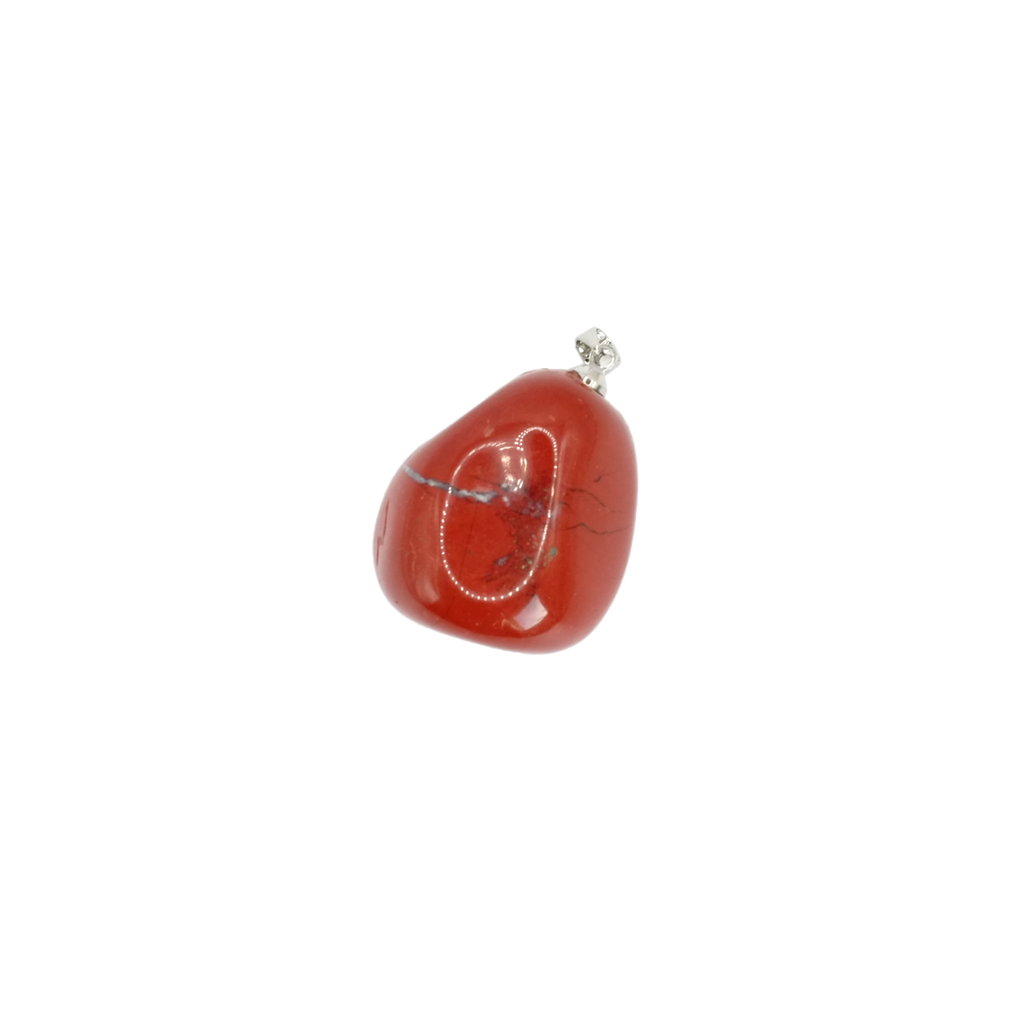 Pendentif pierre roulée en jaspe rouge d'Afrique du Sud de qualité A