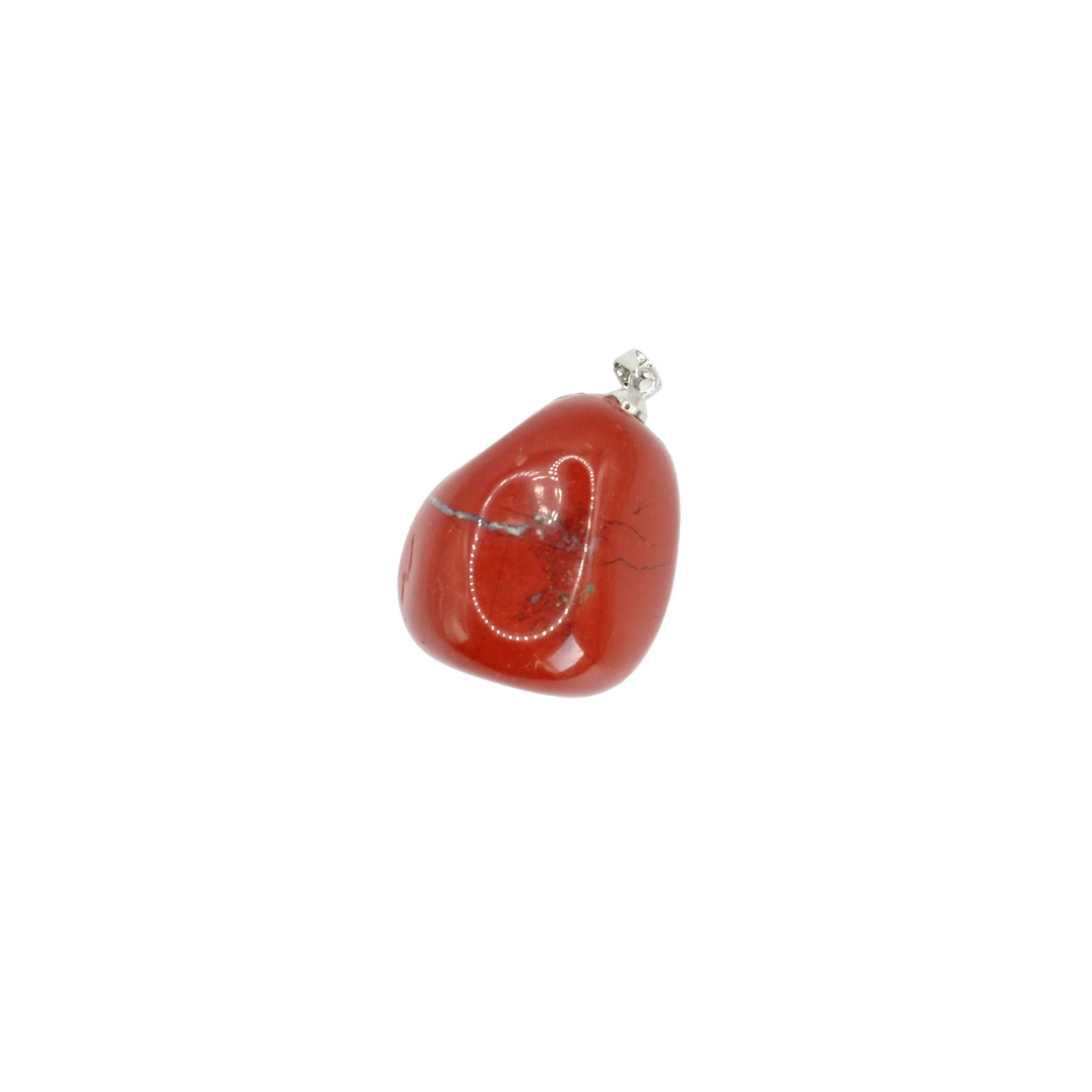Pendentif pierre roulée en jaspe rouge d'Afrique du Sud de qualité A