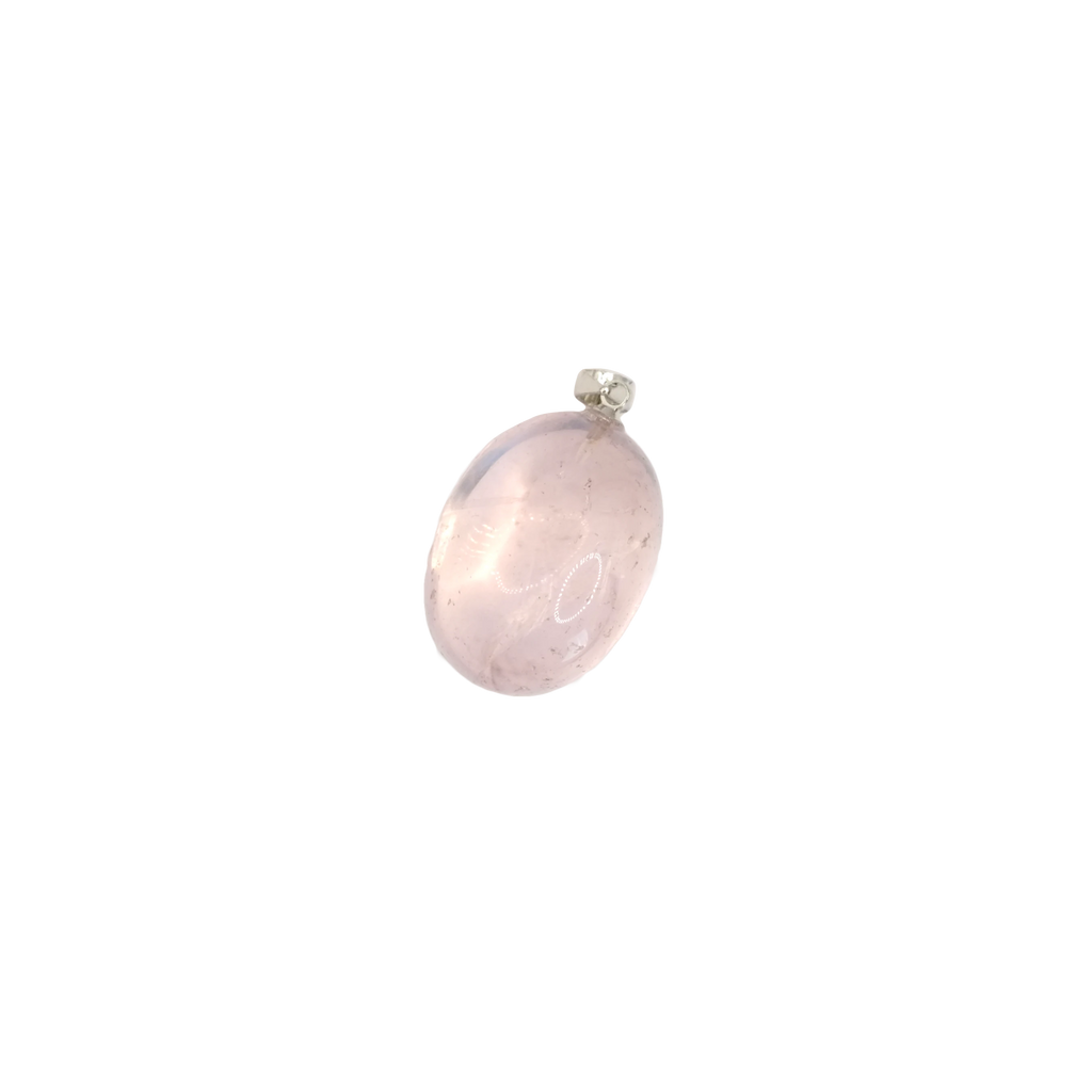 Pendentif pierre roulée en quartz rose du Brésil de qualité AAA