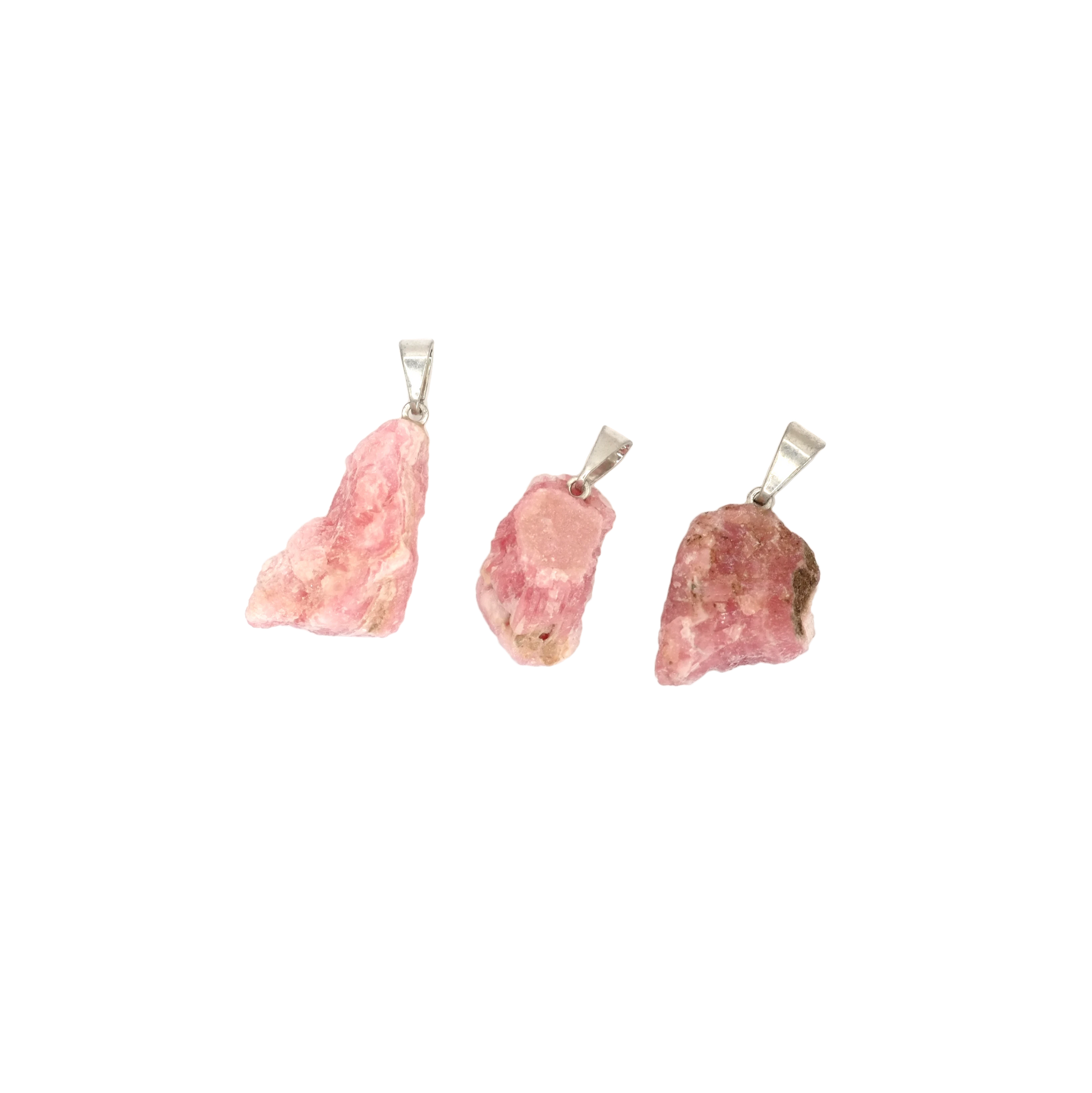 Pendentifs pierre brute en rhodochrosite d'Argentine de qualité AA