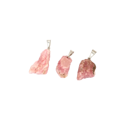 Pendentifs pierre brute en rhodochrosite d'Argentine de qualité AA