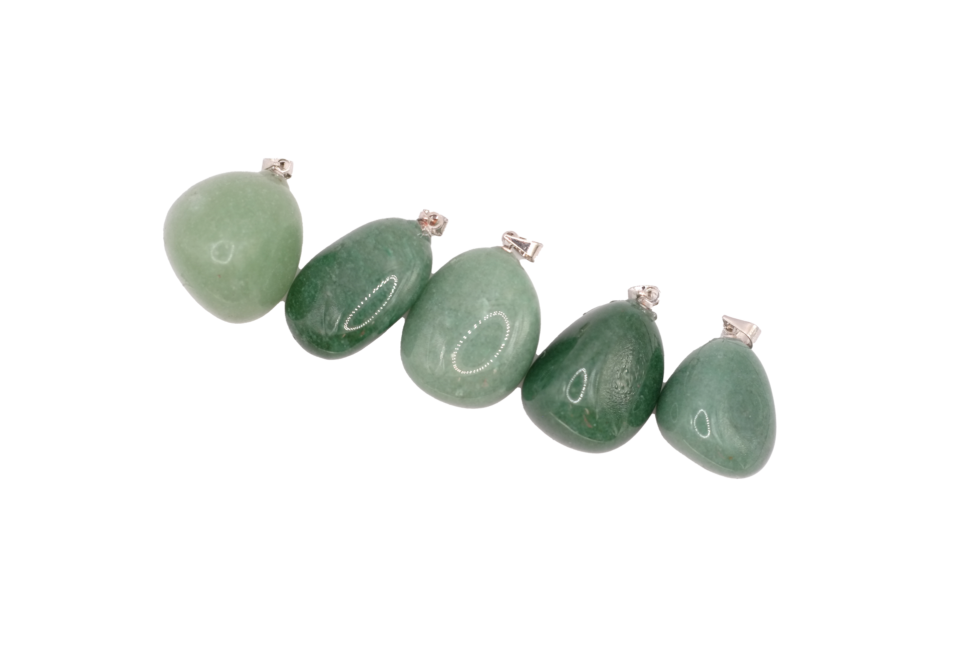 Pendentifs pierre roulée en aventurine verte du Brésil de qualité A