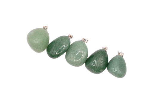 Pendentifs pierre roulée en aventurine verte du Brésil de qualité A