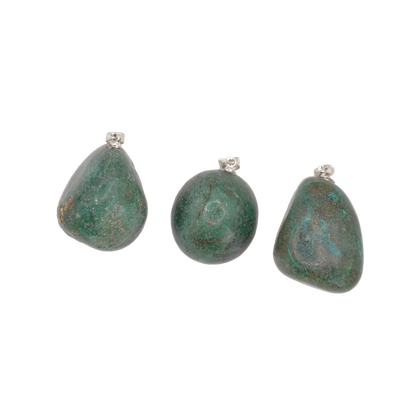 Pendentifs pierre roulée en chrysocolle du Pérou de qualité AA