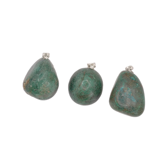 Pendentifs pierre roulée en chrysocolle du Pérou de qualité AA
