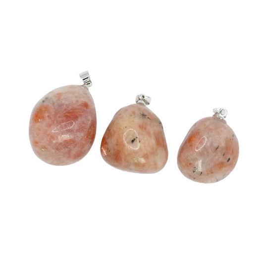 Pendentifs pierre roulée en pierre de soleil d'Inde de qualité A+