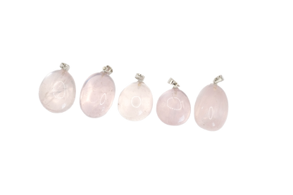 Pendentifs pierre roulée en quartz rose du Brésil de qualité AAA