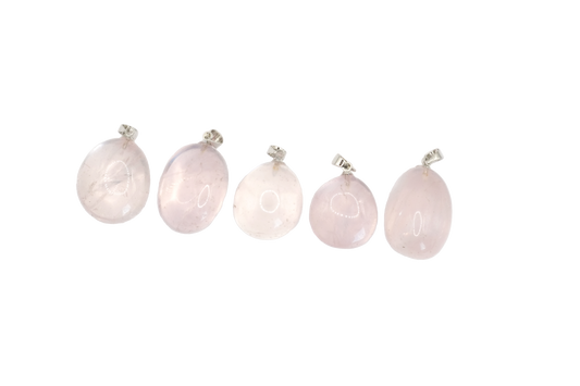 Pendentifs pierre roulée en quartz rose du Brésil de qualité AAA