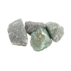 Photo de pierres brutes de taille moyenne en aventurine verte de qualité A provenant du Brésil.