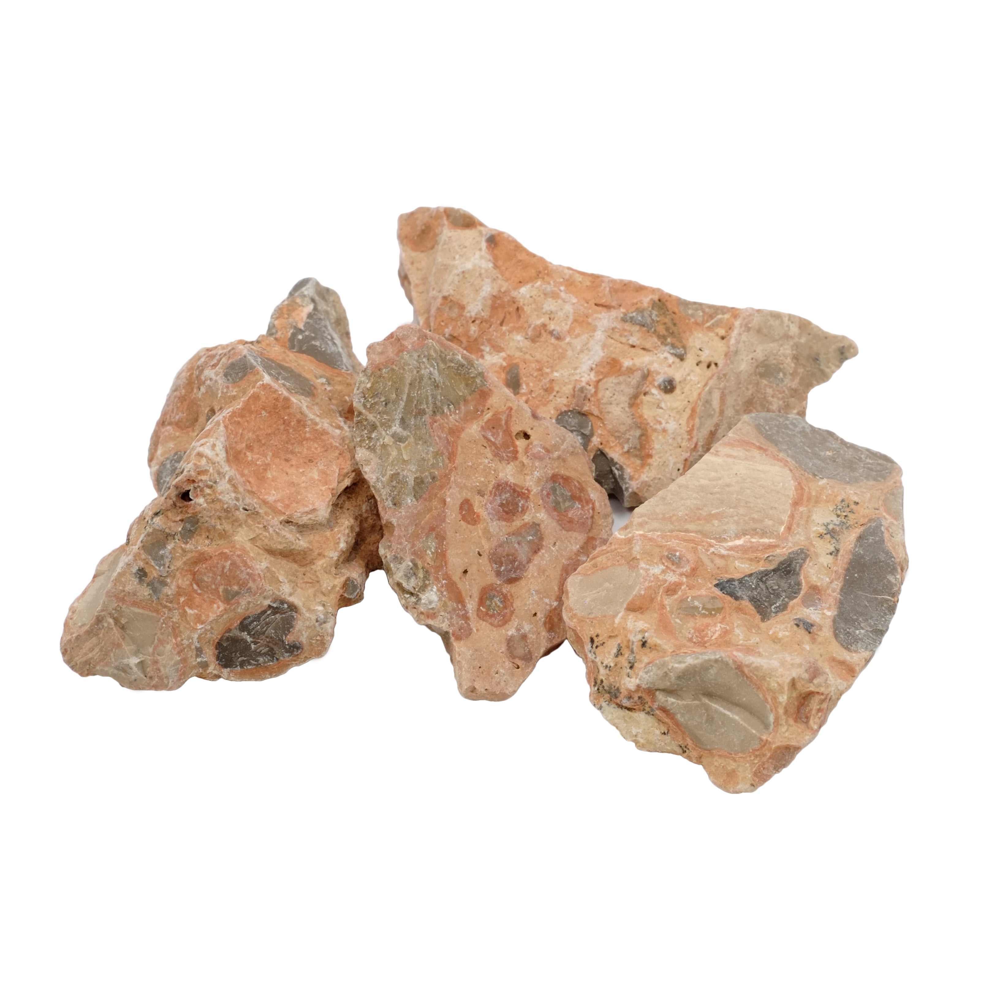 Photo de petites pierres brutes en jaspe léopard de qualité A provenant du Brésil.