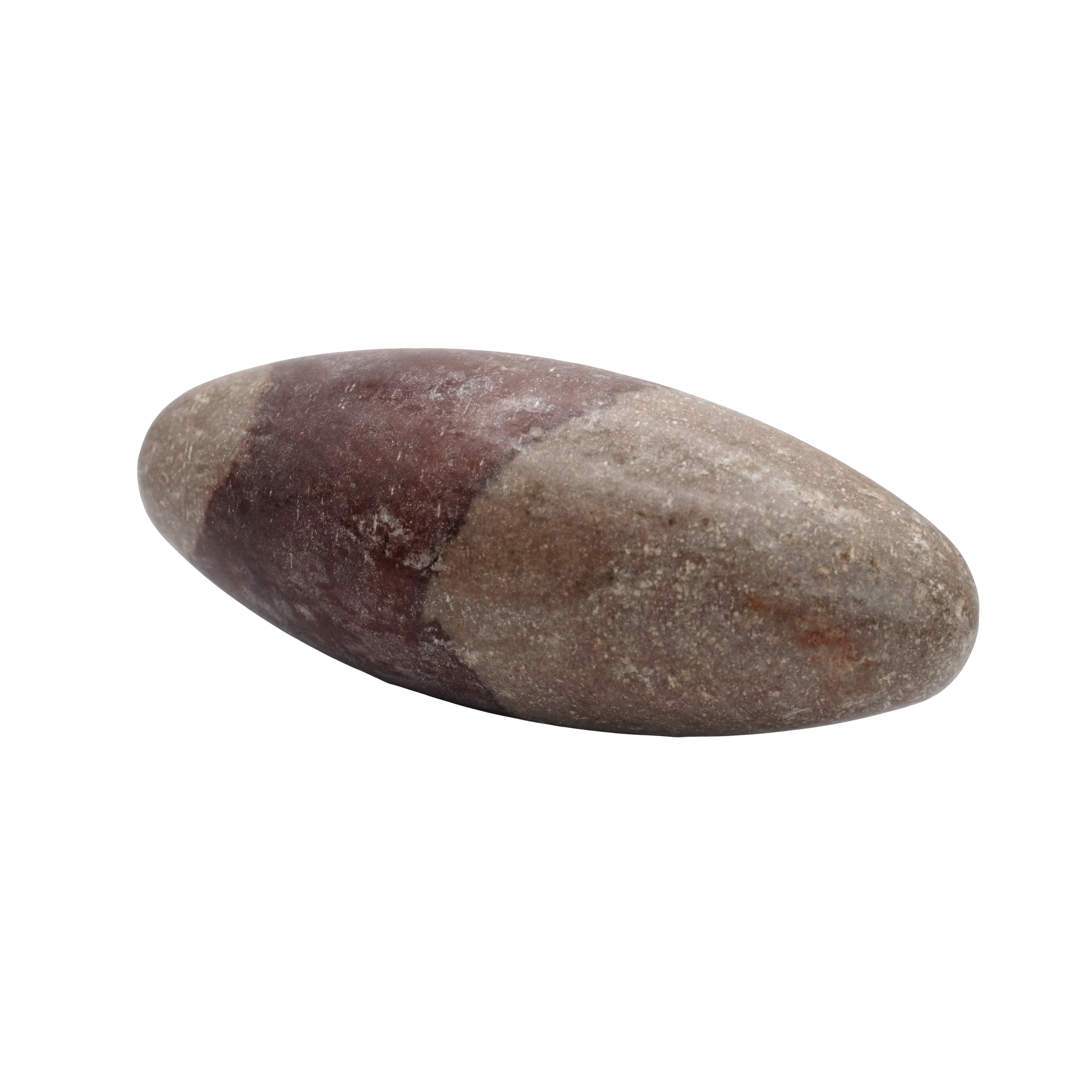 Pierre roulée en Shiva lingam de qualité A provenant d’Inde, et mesurant entre 10 et 13 cm de longueur. Cette pierre de Shiva Lingam est de couleur marron et beige.