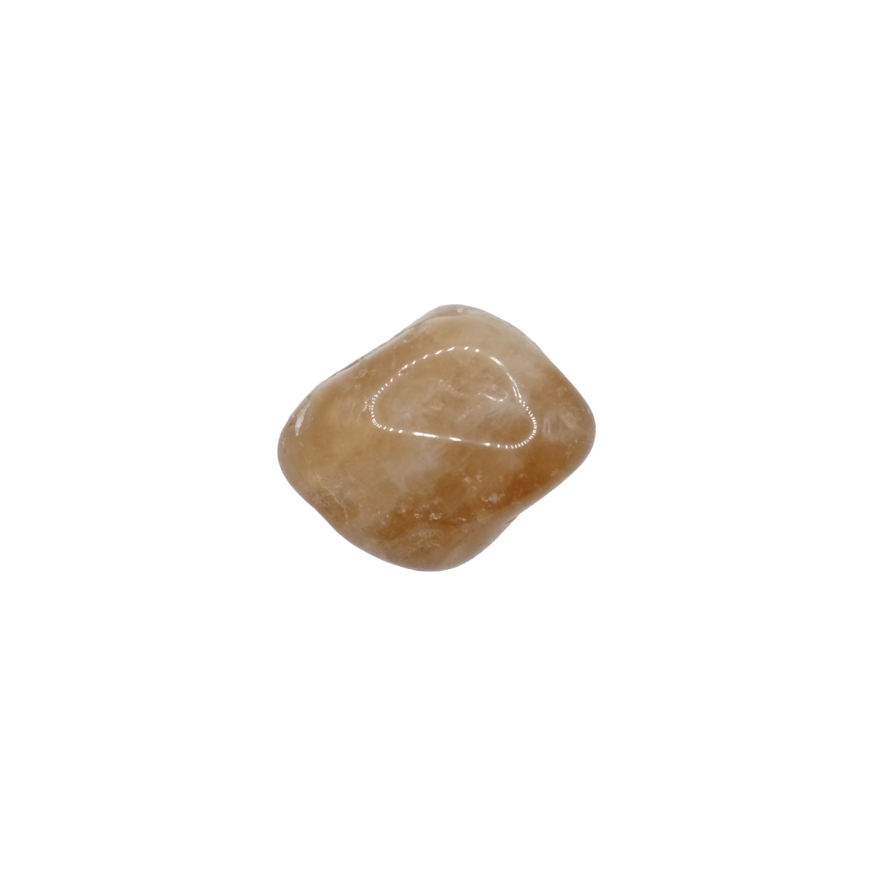 Une pierre roulée en citrine naturelle de qualité A provenant du Brésil.