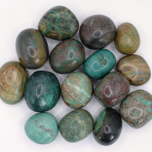 Pierres roulées en chrysocolle du Pérou de qualité A