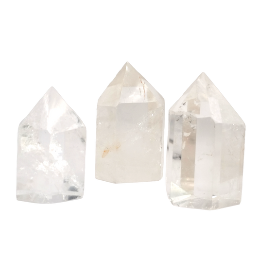 Pointe polie en cristal de roche du Brésil de qualité AA+