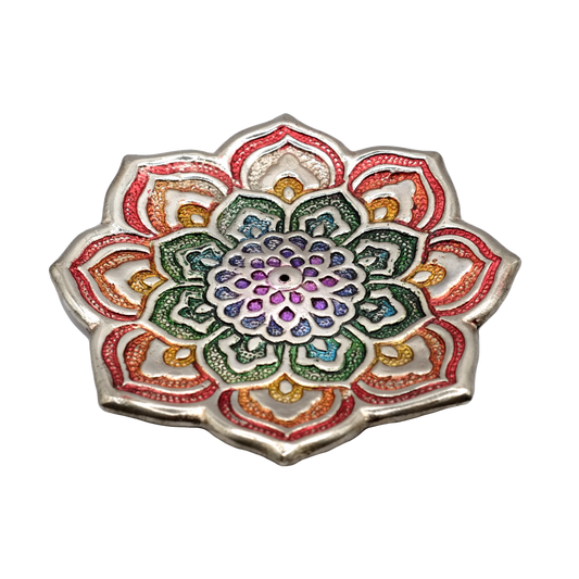 Porte-encens "Mandala arc-en-ciel"