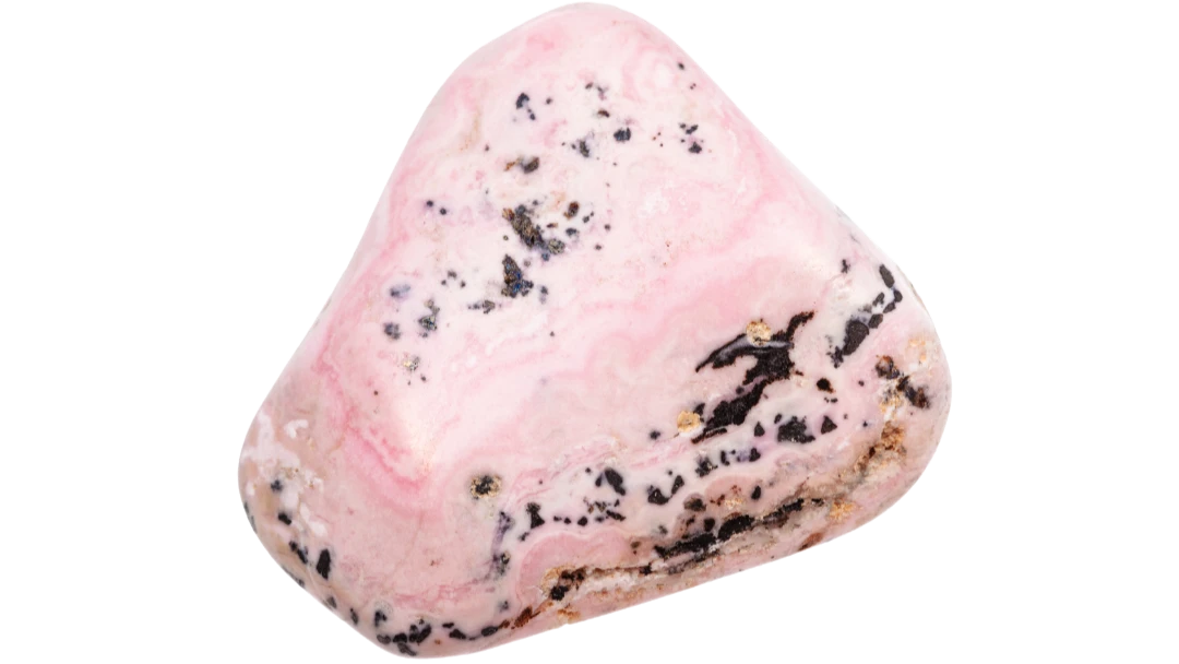 Photo d'une pierre roulée de rhodochrosite - Blog les vertus des pierres en lithothérapie