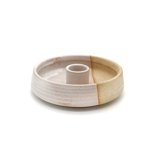 Support en céramique pour Palo Santo beige et crème
