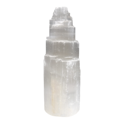 Tour en sélénite du Maroc de qualité A+ _ 15 à 20 cm